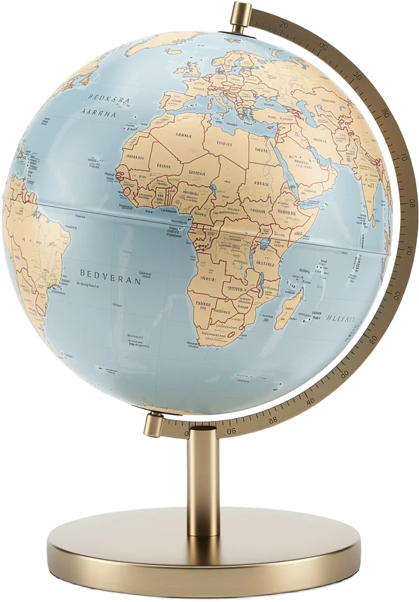A desk globe