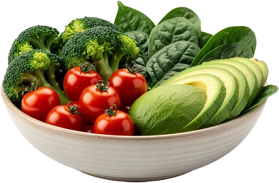 A bowl of fresh vegetables