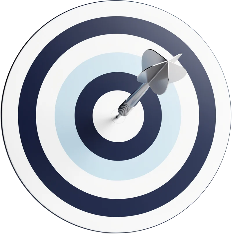 A target with a dart in the bullseye